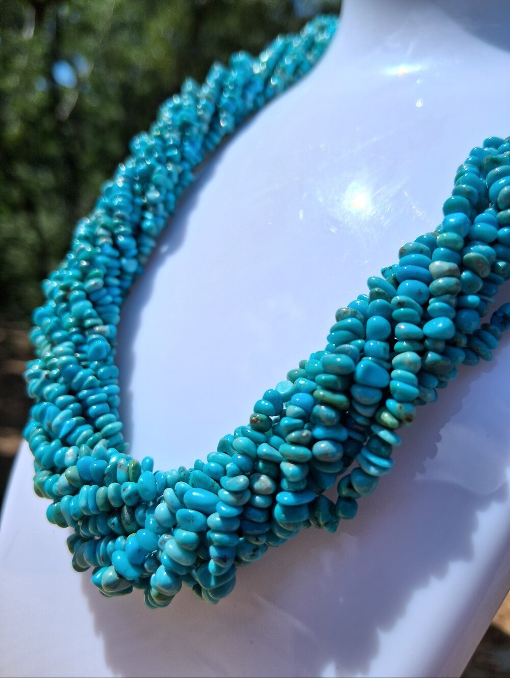 Carolyn Pollack American West Sterling Silver Twisted Turquoise Nugget Necklace